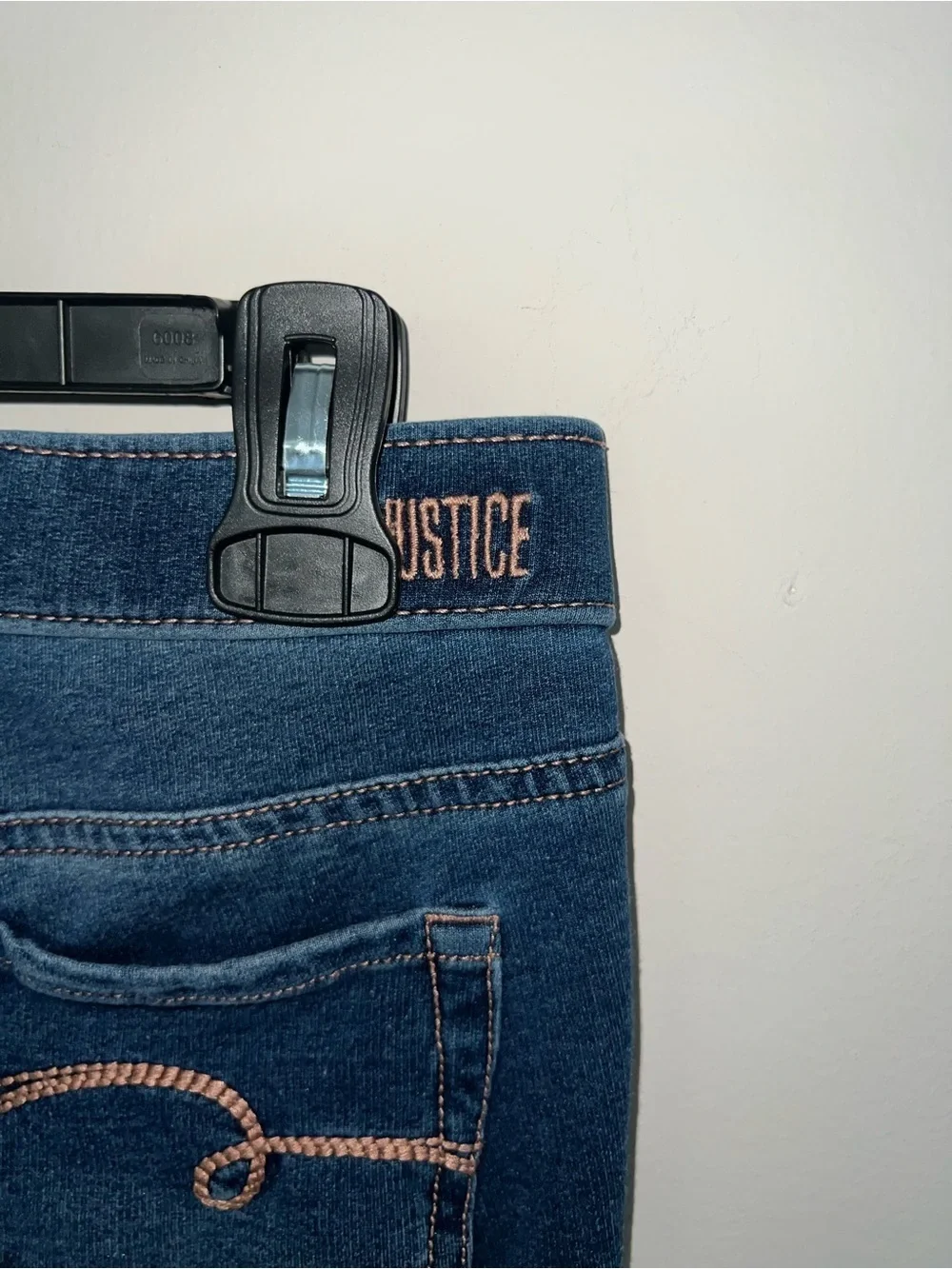 Navy blue jeans Justice 12 slim girls mid rise legging